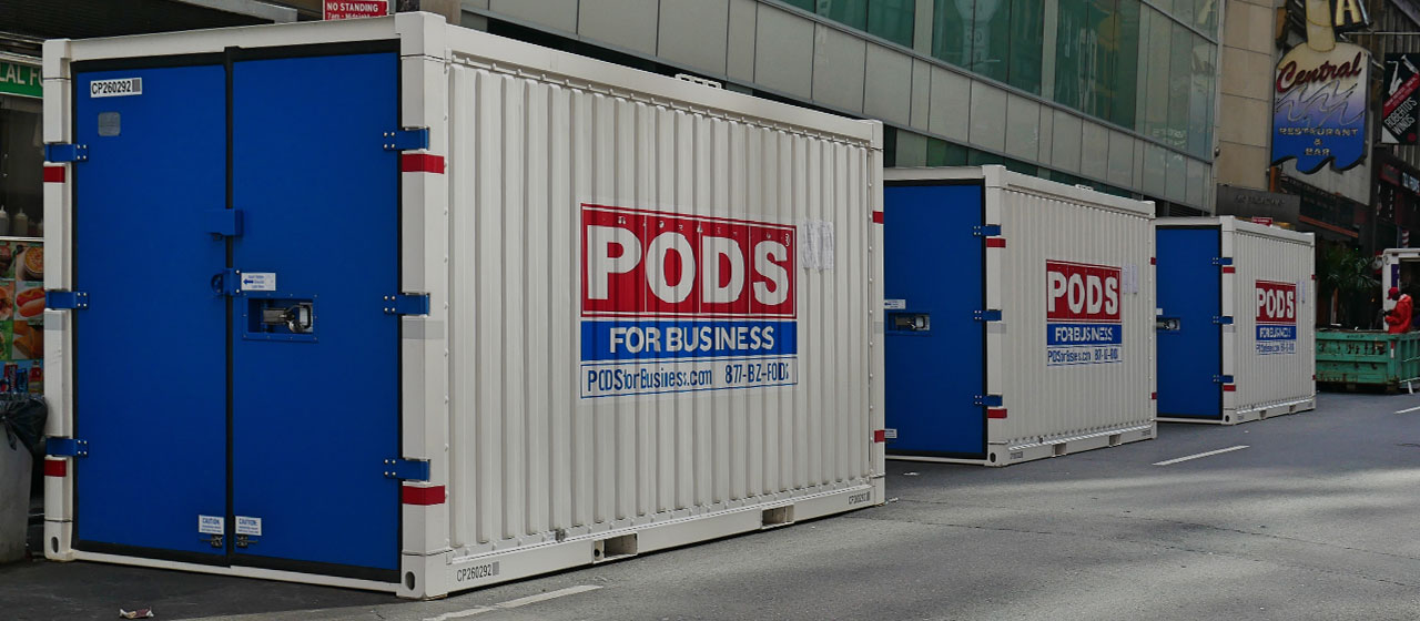 PODS for commercial storage & moving containers
