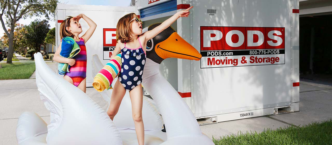 PODS Logo & Sun: PODS summer moving discount